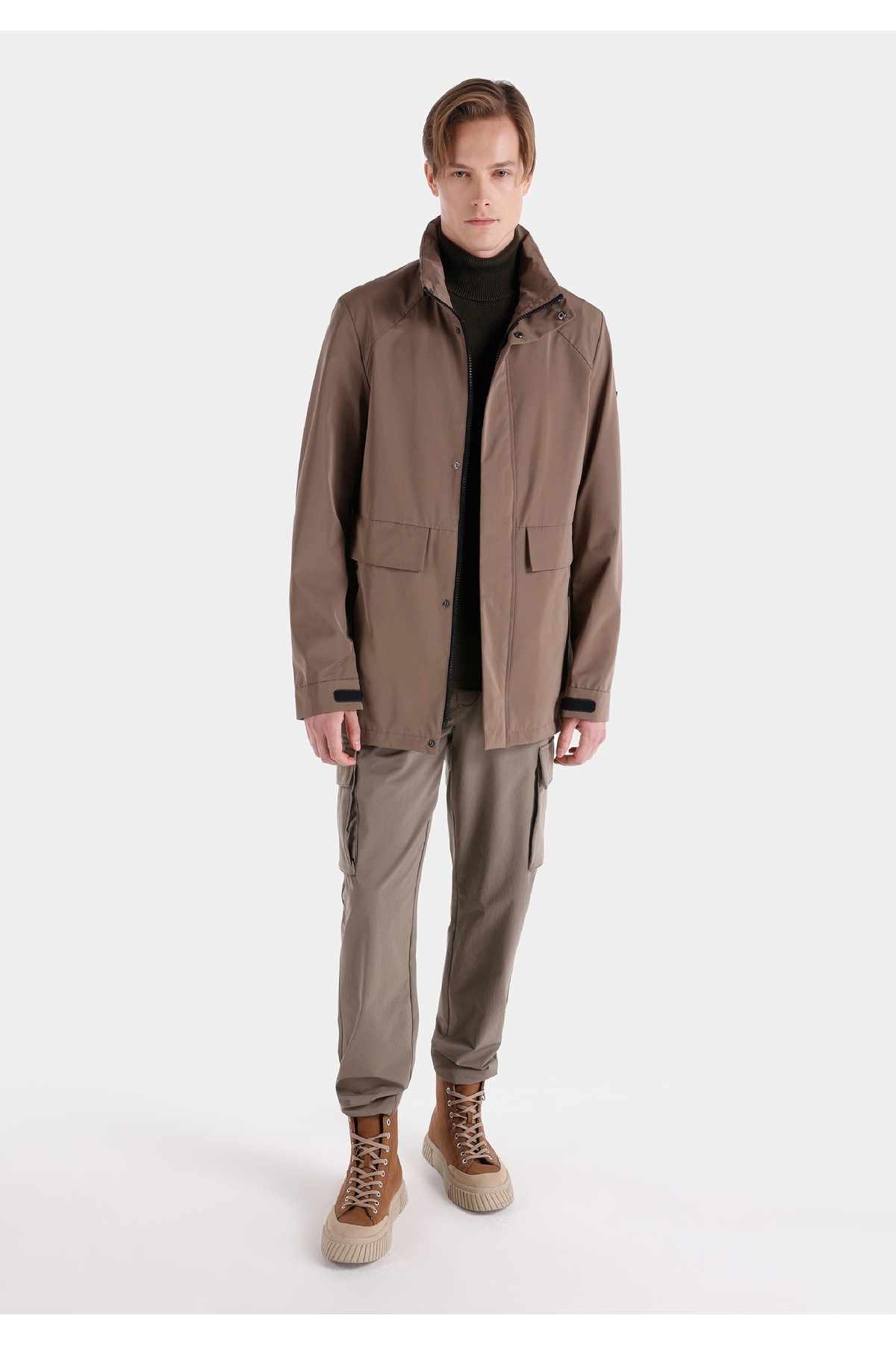 Colin's Regular Fit Fermuarlı Erkek Bej Kaban görsel 3