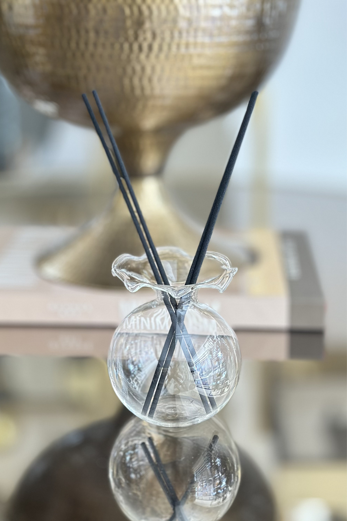 Blowing Glass Scent Bottle With Bamboo Sticks