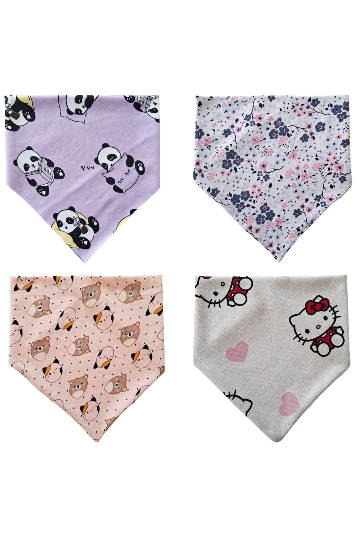 Baby Minik Kız Bebek Üçgen Fular Penye Salya Ve Mama Önlüğü 10 Adet fotoğrafı 4 (önizleme)