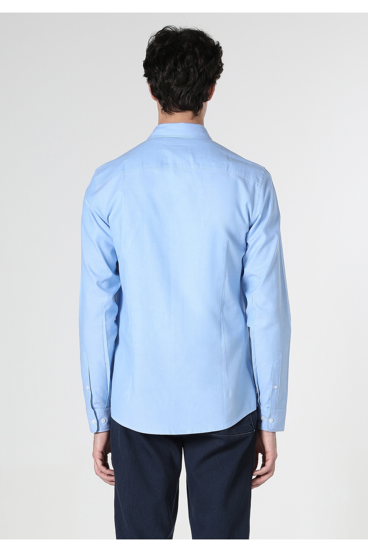 Colin's Slim Fit Shirt Neck Düz Erkek Mavi Uzun Kol Gömlek — سرمه‌ای .CL1048576_Q1.V1_LBL