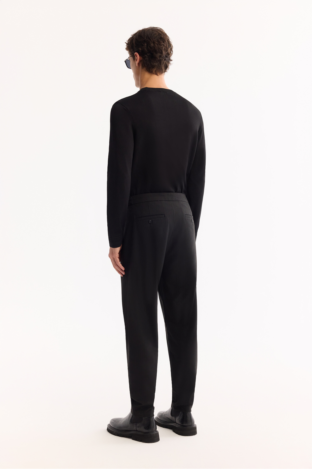 Avva  Erkek Siyah Yanları Tokalı Viskon Karışımlı Kolay Ütülenen Carrot Fit Pantolon A52Y3043 - Görsel 7