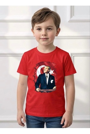 KUMRUNUN DÜNYASI Atatürk Baskılı Ay Yıldızlı Kırmızı Tişört Tshirt Kız Erkek ...