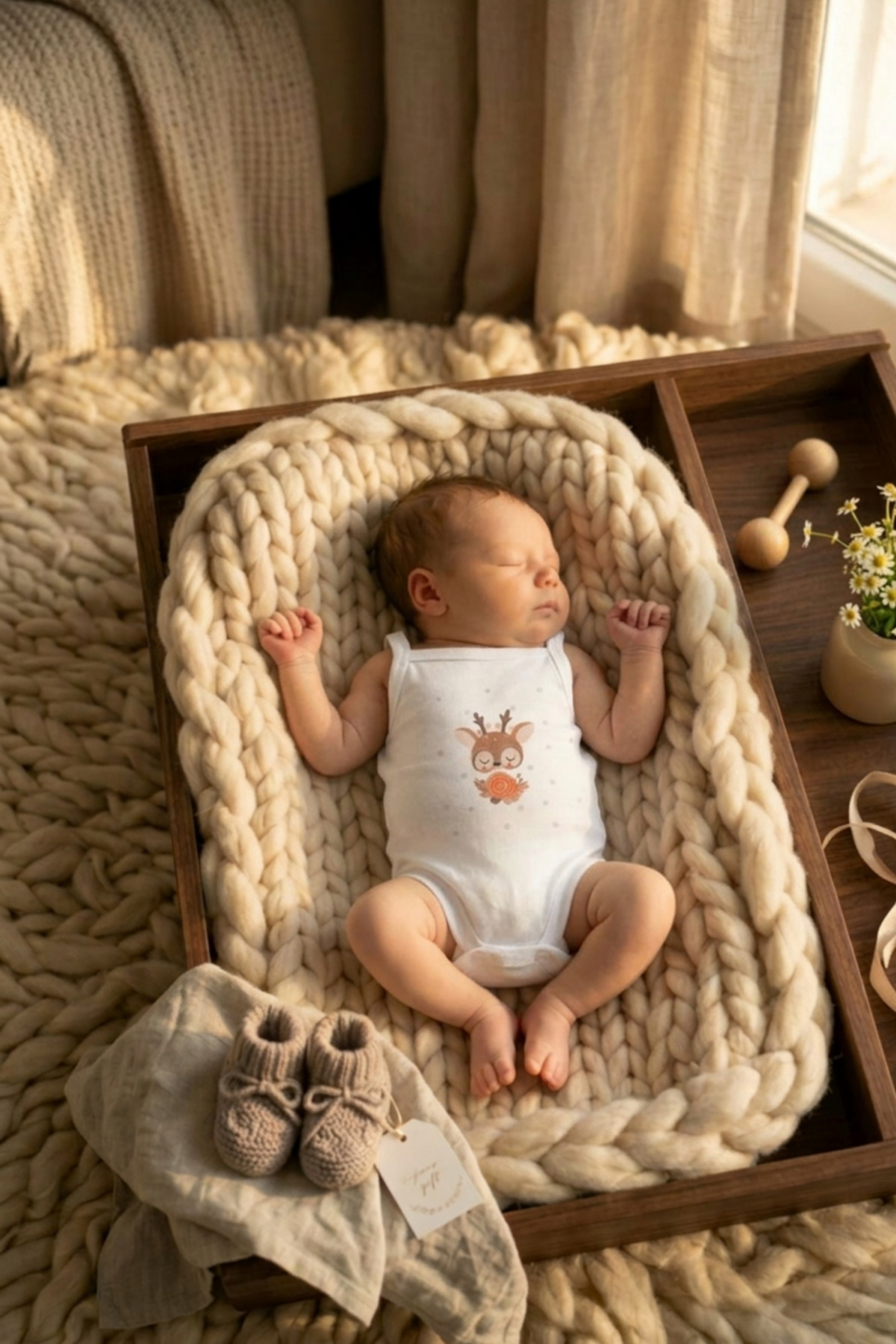 bebeqon %100 Pamuk 3 Parça Askılı Bebek Body Sevimli Baskılı Yenidoğan ve Bebek İç Giyim Beyaz fotoğrafı 3 (önizleme)