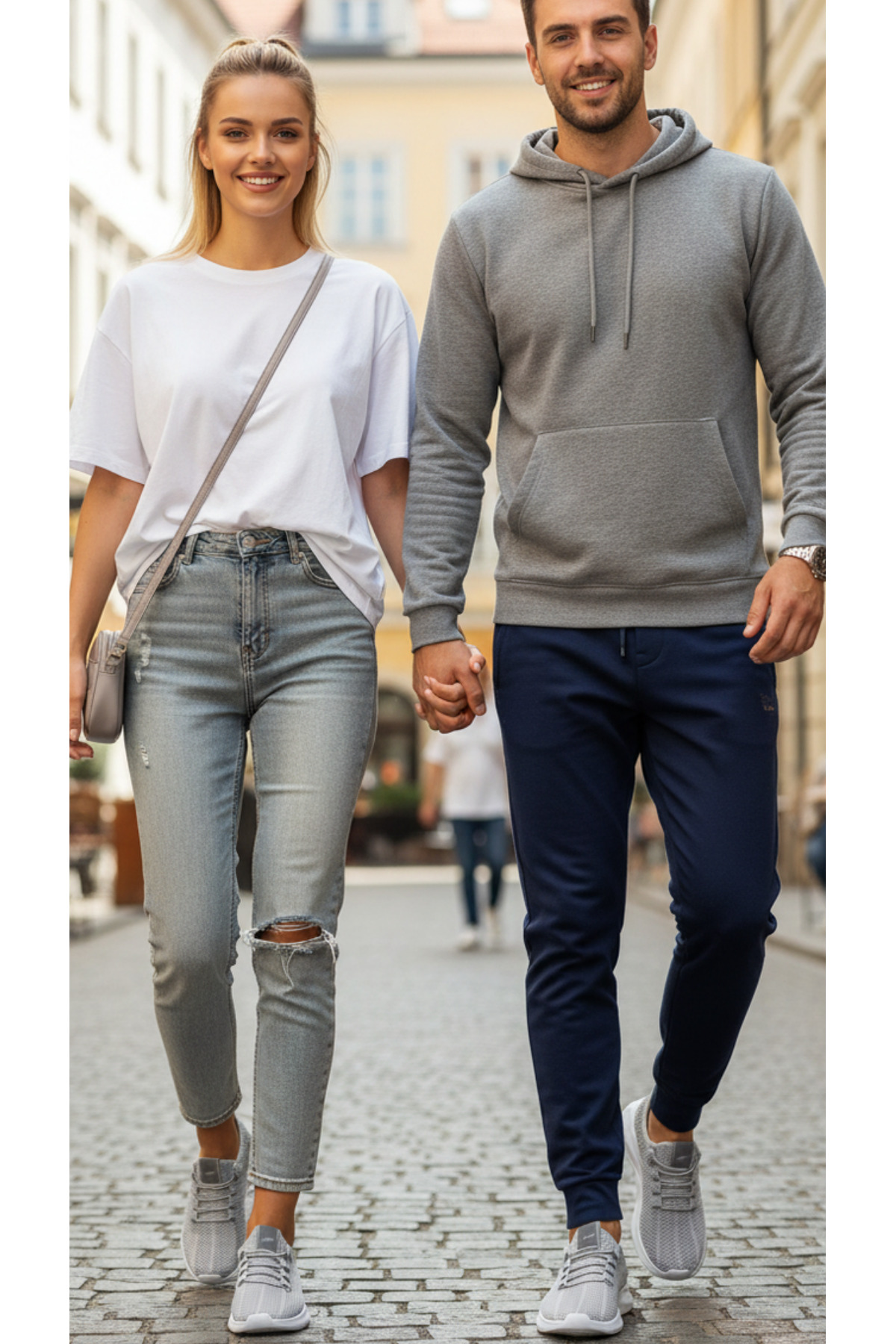 Unisex Gri Triko Fileli Spor Ayakkabı - Hafif Tabanlı, Günlük Yürüyüş ve Koşu Ayakkabısı — خاکستری 313-gri — تصویر 4 از 5