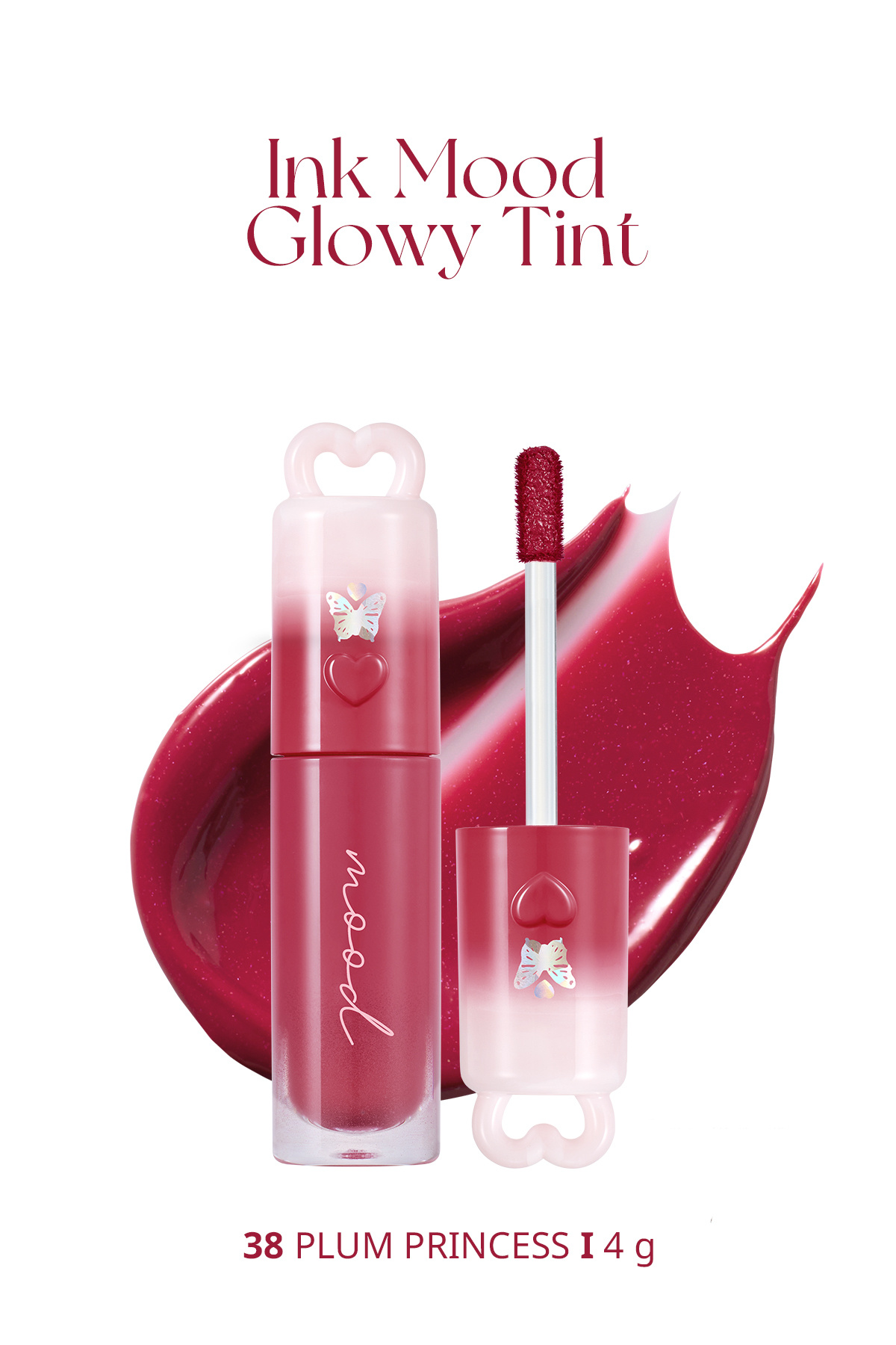 PERIPERA Kalıcı, Pigmentli, Işıltılı, Parlak Bitişli Tint Ink Mood Glowy Tint (38 Plum Princess) — صورتی 6412