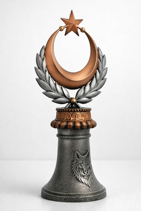 AF SANART Türk Bayrağı Ay Yıldız Bakır-Gümüş Biblo El işçiliği Özel Tasarım