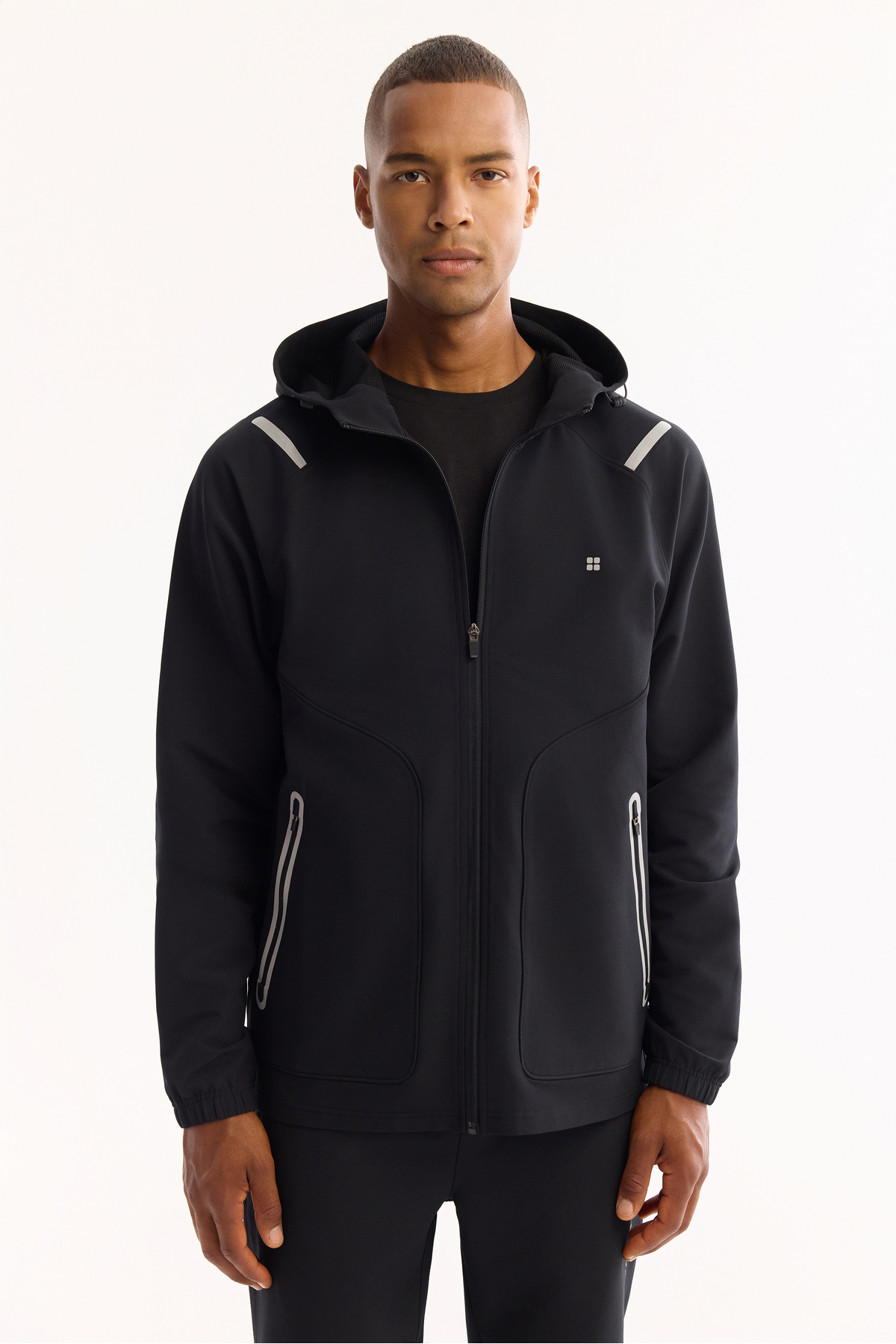 Avva  Erkek Siyah Kapüşonlu Fermuarlı Bi-Stretch Regular Fit Sweatshirt A52Y1332 - Görsel 5