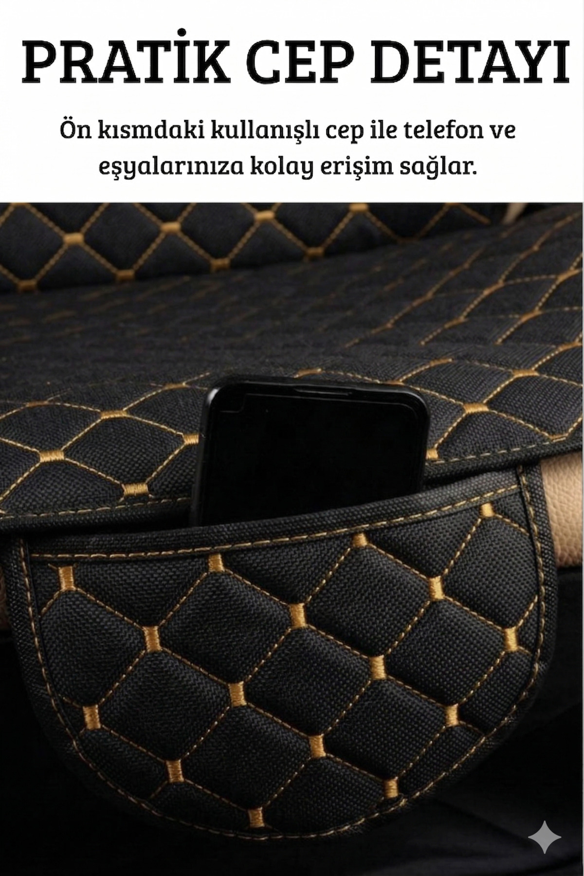 Ecarteks Terletmez Cepli Oto Koltuk Minder Seti Kolay Montaj Universal Koruyucu Kılıf Turuncu fotoğrafı 4 (önizleme)