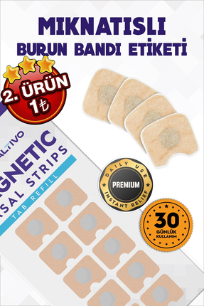 Wealtivo Yedek Bant 30 Çift (60 ADET) Mıknatıslı Burun Bandı Yedeği - Refill ...