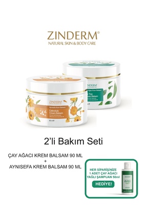 zinderm Çay Ağacı Yağı Kremi Balsamı ve Aynısefa Yağı Kremi Balsamı 90ml