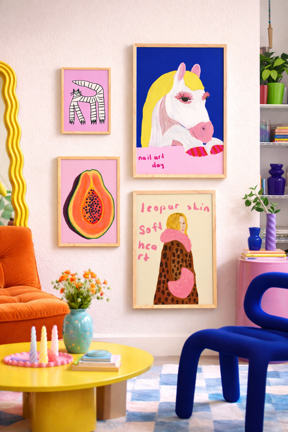 Modern At Poster Pop Art Tablo Renkli Duvar Dekoru Çerçevesiz