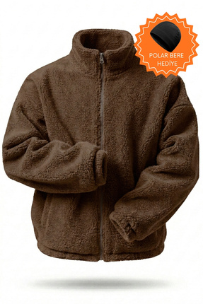 Ghassy Co Erkek Isı Termal İç Dış Sherpa Sonbahar Kış Tam Fermuarlı Peluş Pol...