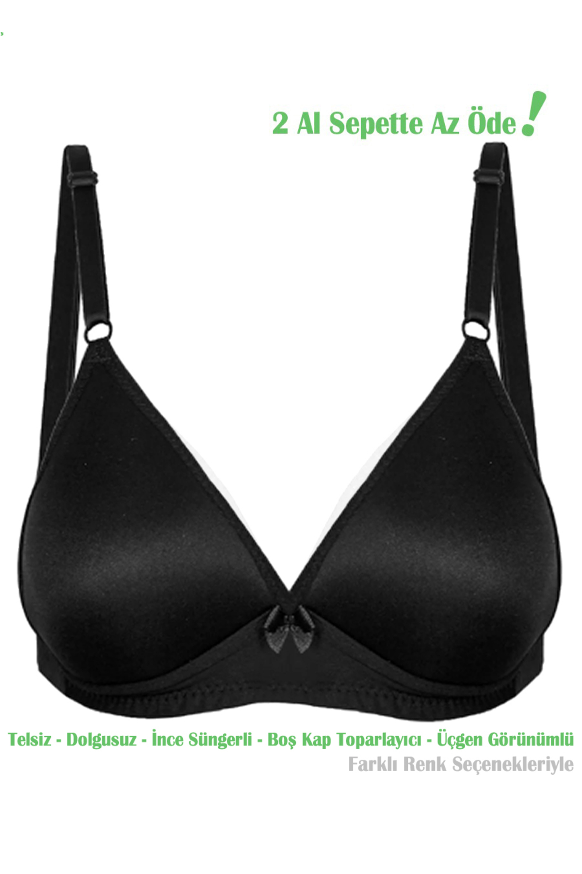 Women's Black Triangle Look Blank Cap Sponge Walkie Talkie Bra