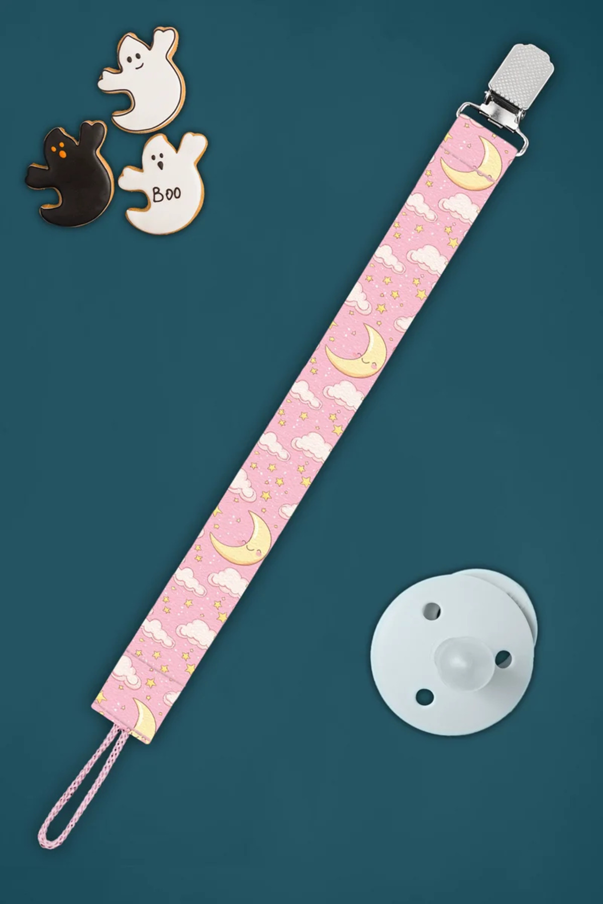 Apptakı Pembe Gökyüzü Bebek Emzik Askısı Emzik Zinciri Emzik Tutacağı Emzirme Aksesuarı - EMZ0060 fotoğrafı 2 (önizleme)