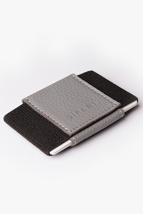 DİFAMİ Minimal Hakiki Deri Kartlık Cüzdan - Gri