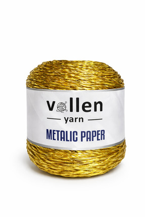 vollen yarn ,200 Gr- 320 M, Premium Metalik Kagıt Ip,Parlak Çanta Ip,Simli Me...