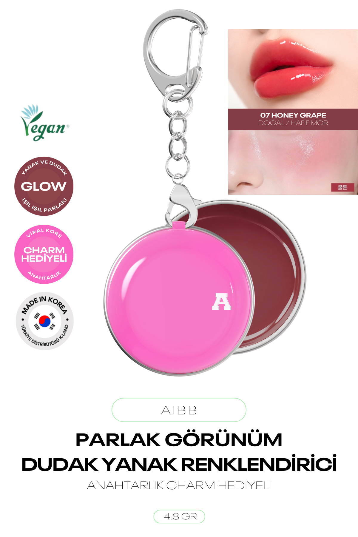 Parlak Görünüm Sağlayan Dudak Ve Yanak Renklendirici Glow Tin Pot — بنفش AIBB_GLOW_TIN_POT