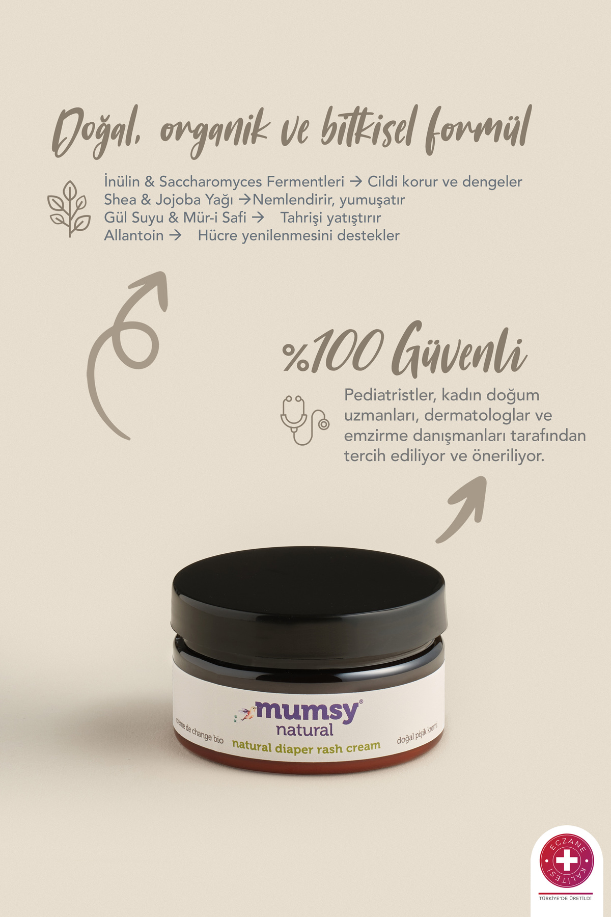 Mumsy Natural Doğal Pişik Kremi 100 ml, 22 Bitki ve 3 Vitaminle Zenginleştirilmiş Organik, Koruyucu ve Onarıcı fotoğrafı 4 (önizleme)