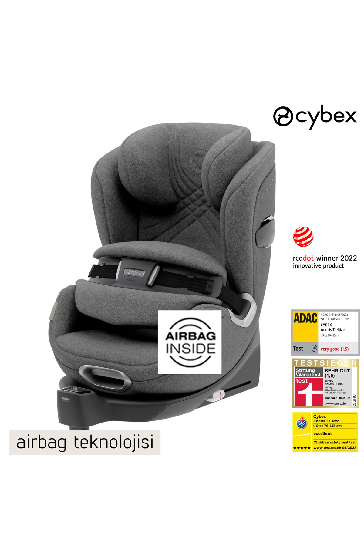 Cybex Mios Khaki HEDİYELİ (Adac birincisi en yüksek puanlı Cybex Anoris oto koltuğu ve portbebe HEDİYELİ) fotoğrafı 3 (önizleme)