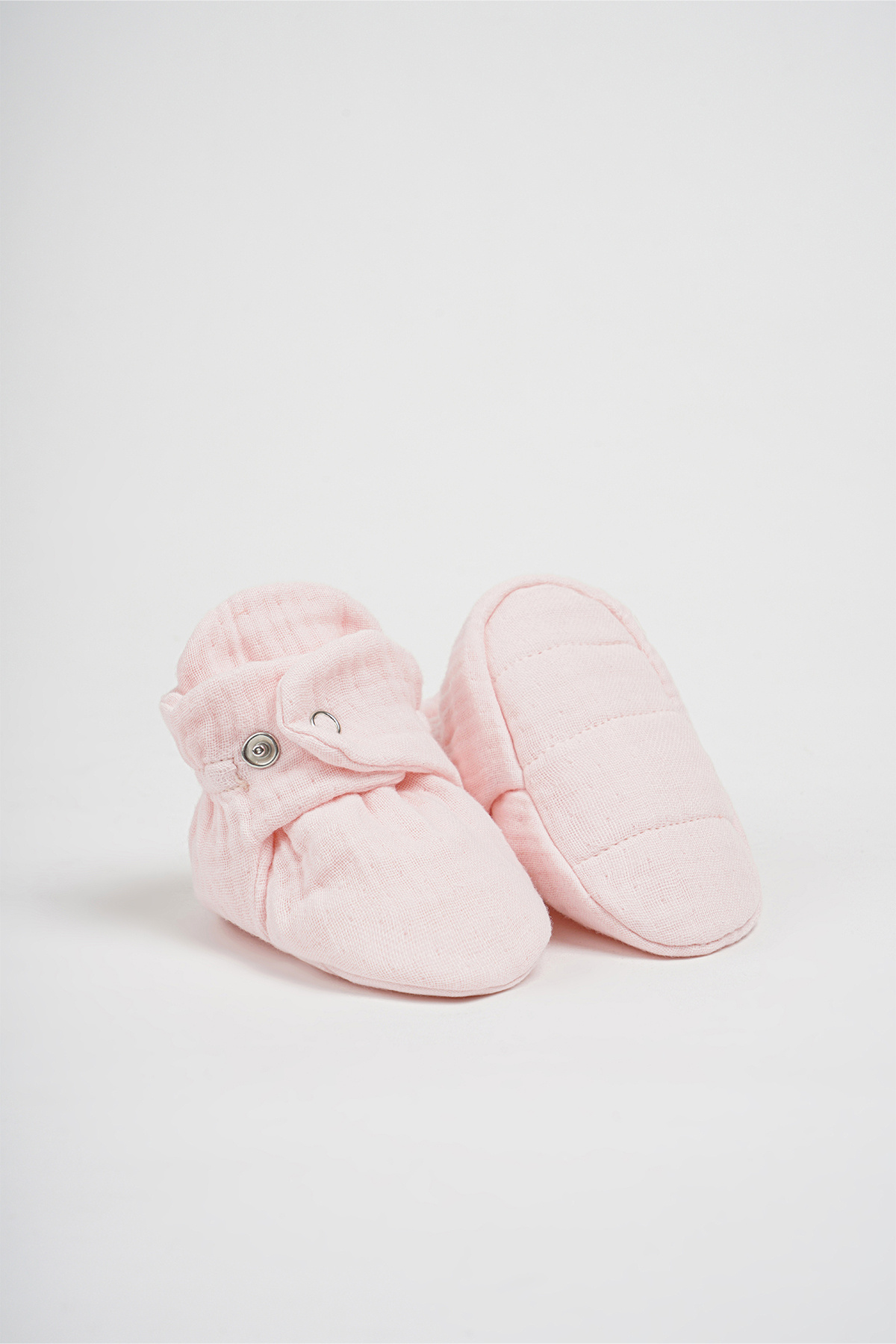 BabyZilla Organik Pamuk Müslin Bebek Patiği-pembe fotoğrafı 3 (önizleme)
