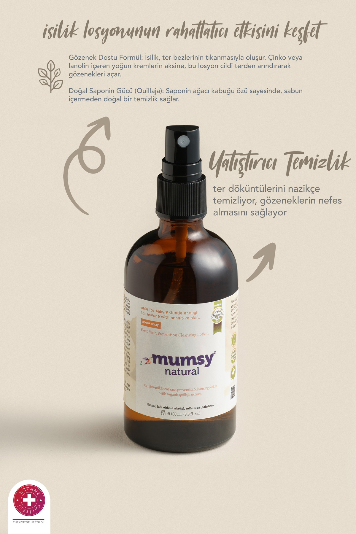 Mumsy Natural Isilik Losyonu Hassas Ciltler İçin Koruyucu 100 ml Doğal İçerikli fotoğrafı 2 (önizleme)