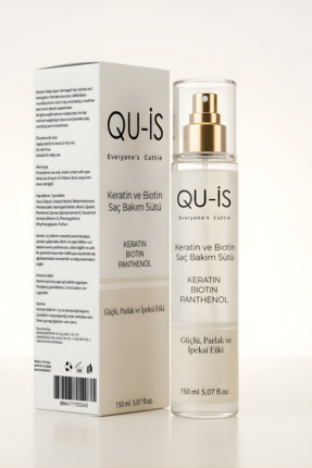 QU-İS Keratin & Biotin Saç Bakım Sütü - Yıpranmış Saçlar İçin Onarıcı ve Kola...