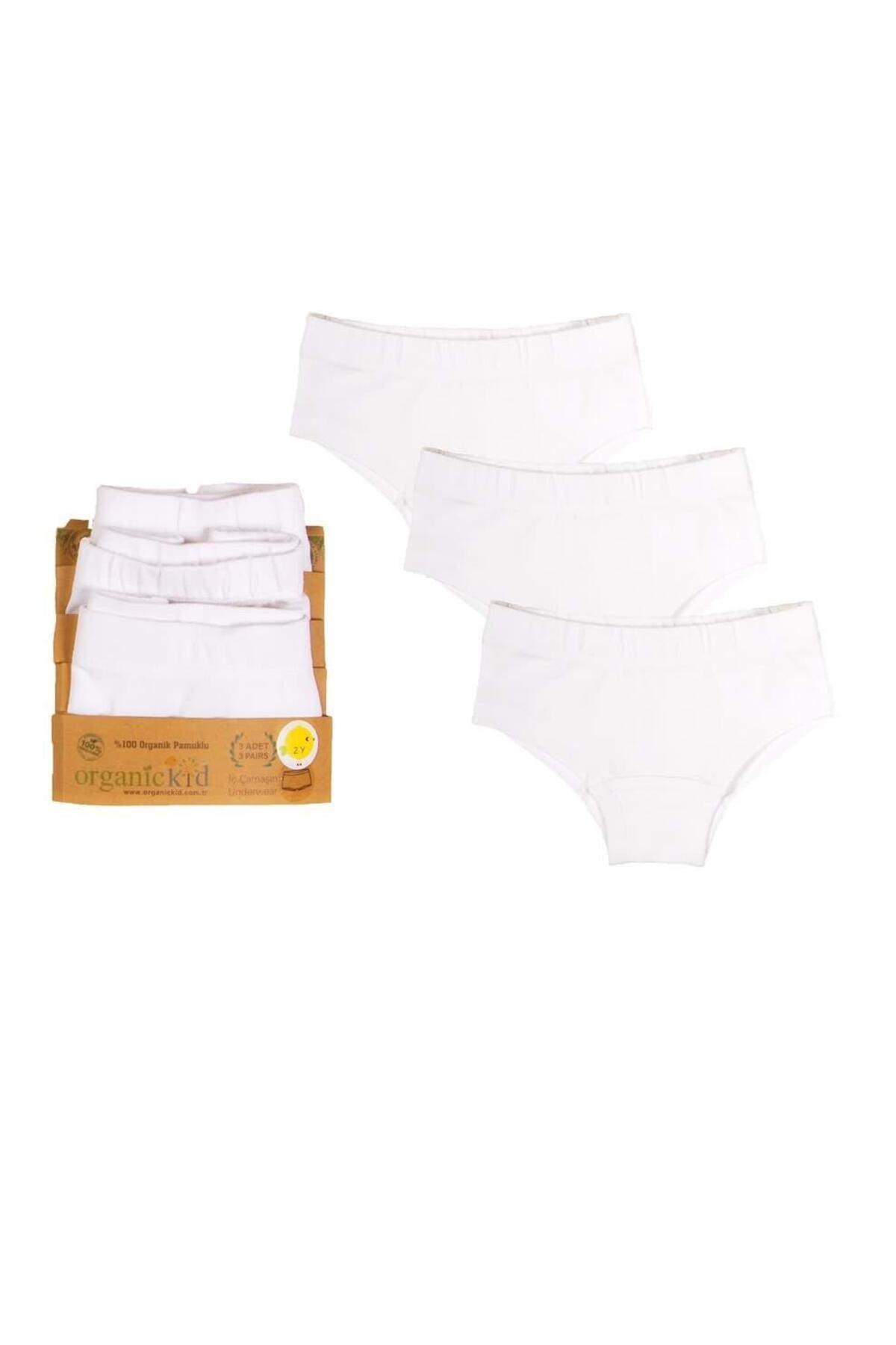 OrganicKid Basic Kız Çocuk Beyaz İç Çamaşır Seti 3'lü fotoğrafı 2 (önizleme)