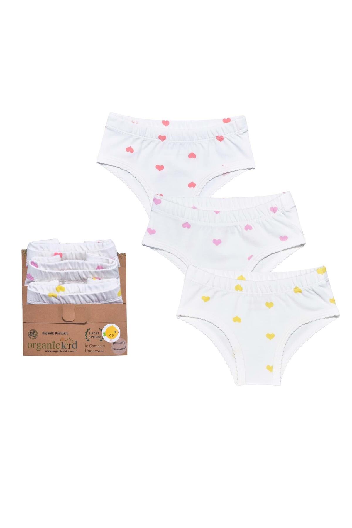 OrganicKid Hearts Kız Çocuk İç Çamaşır Set 3'lü fotoğrafı 2 (önizleme)