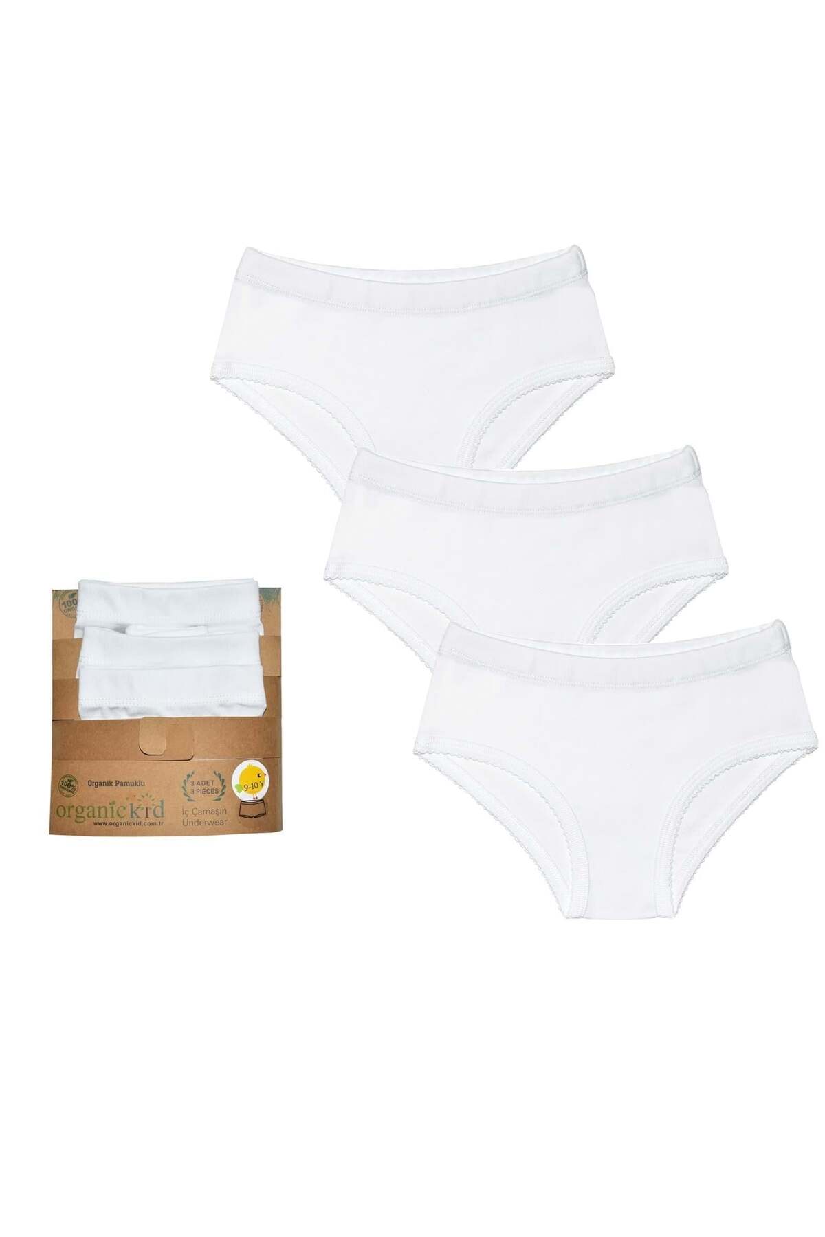 OrganicKid Basic Beyaz Kız Çocuk İç Çamaşır Set 3'lü fotoğrafı 2 (önizleme)