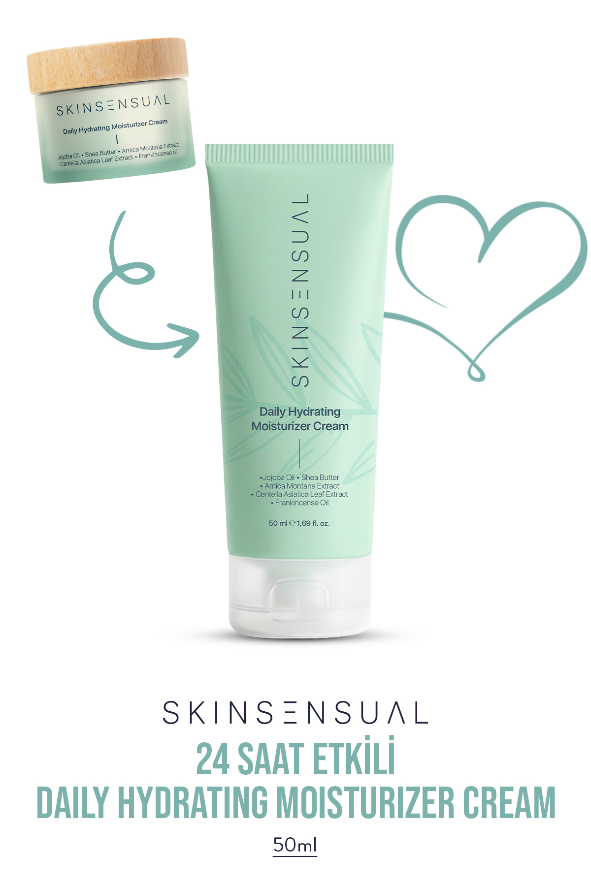 Skin Sensual Daily Hydrating Moisturizer Cream Jojoba Oil Shea Butter 24 Saat Etkili Nemlendirici ürün görseli