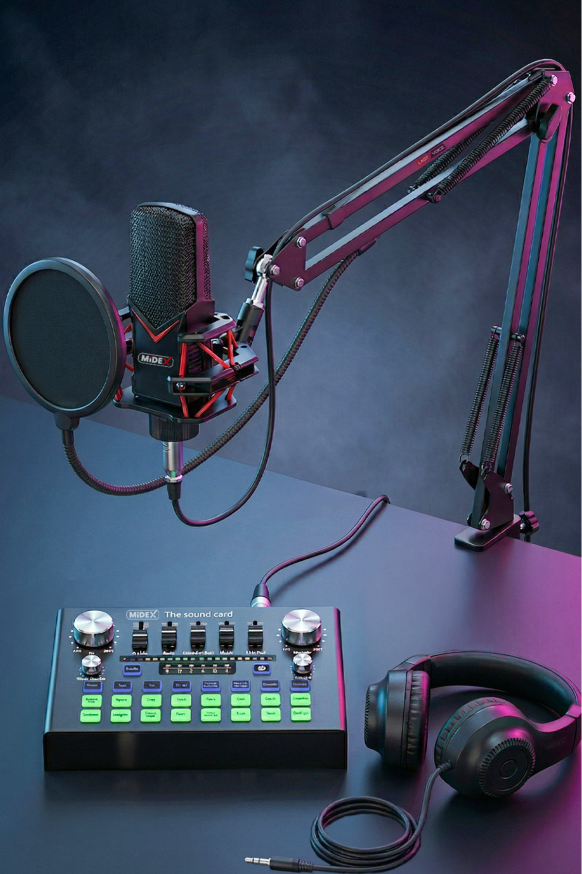 レコード4枚セット Midex Gmx-1 Plus Record Head Set Condenser Mikrofon Kulaklık Ses