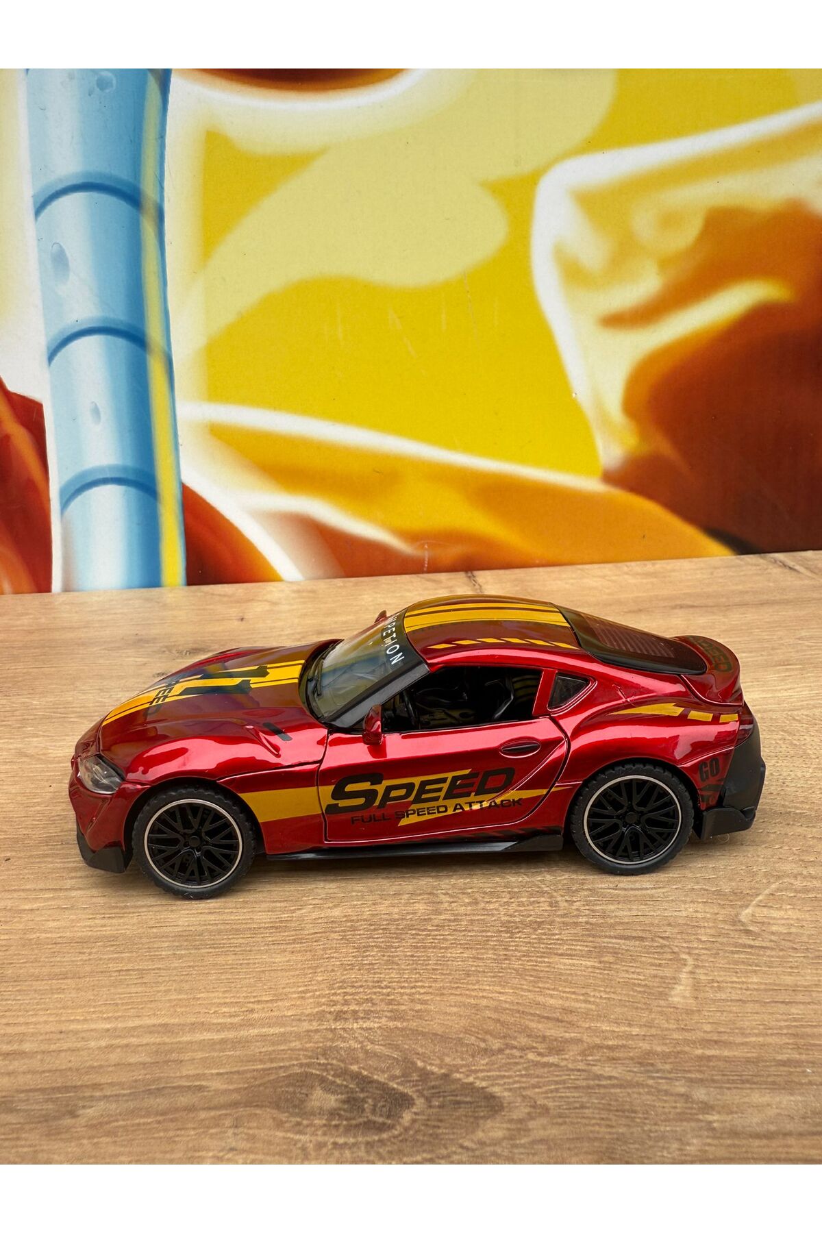 scntoys Metal Oyuncak Araba Toyota Supra Çek Bırak Model Araba Diecast Araba Supra Araba fotoğrafı 6 (önizleme)
