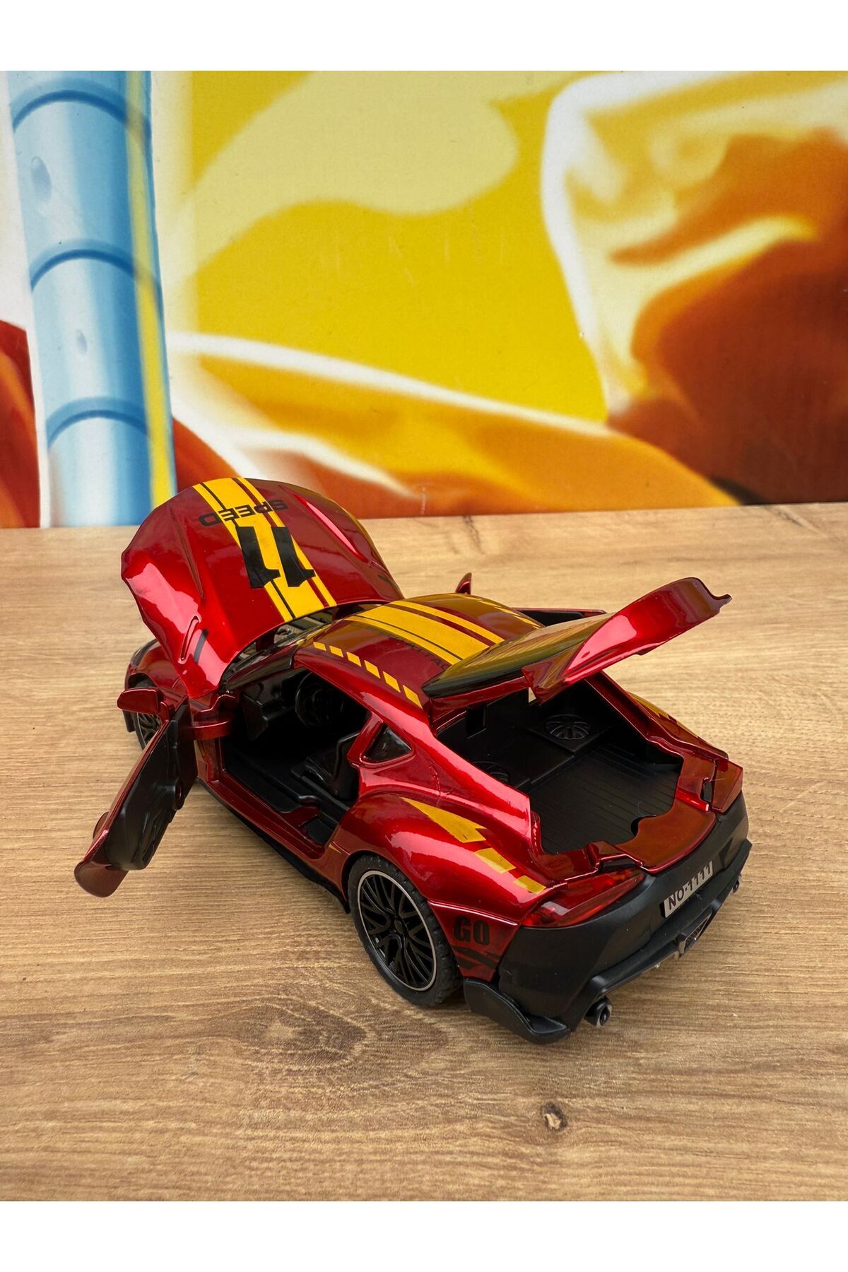 scntoys Metal Oyuncak Araba Toyota Supra Çek Bırak Model Araba Diecast Araba Supra Araba fotoğrafı 4 (önizleme)