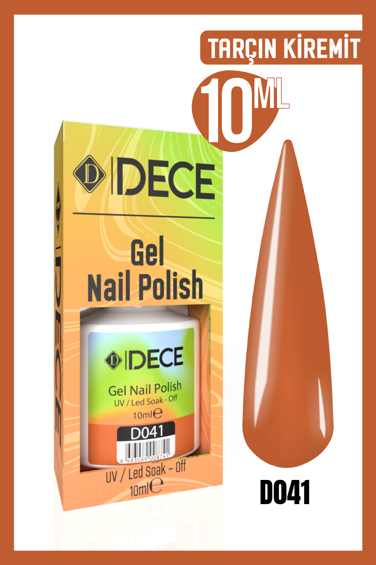 لاک دائمی UV LED D041 (سری نارنجی) 10ml — نارنجی 8683089008345004