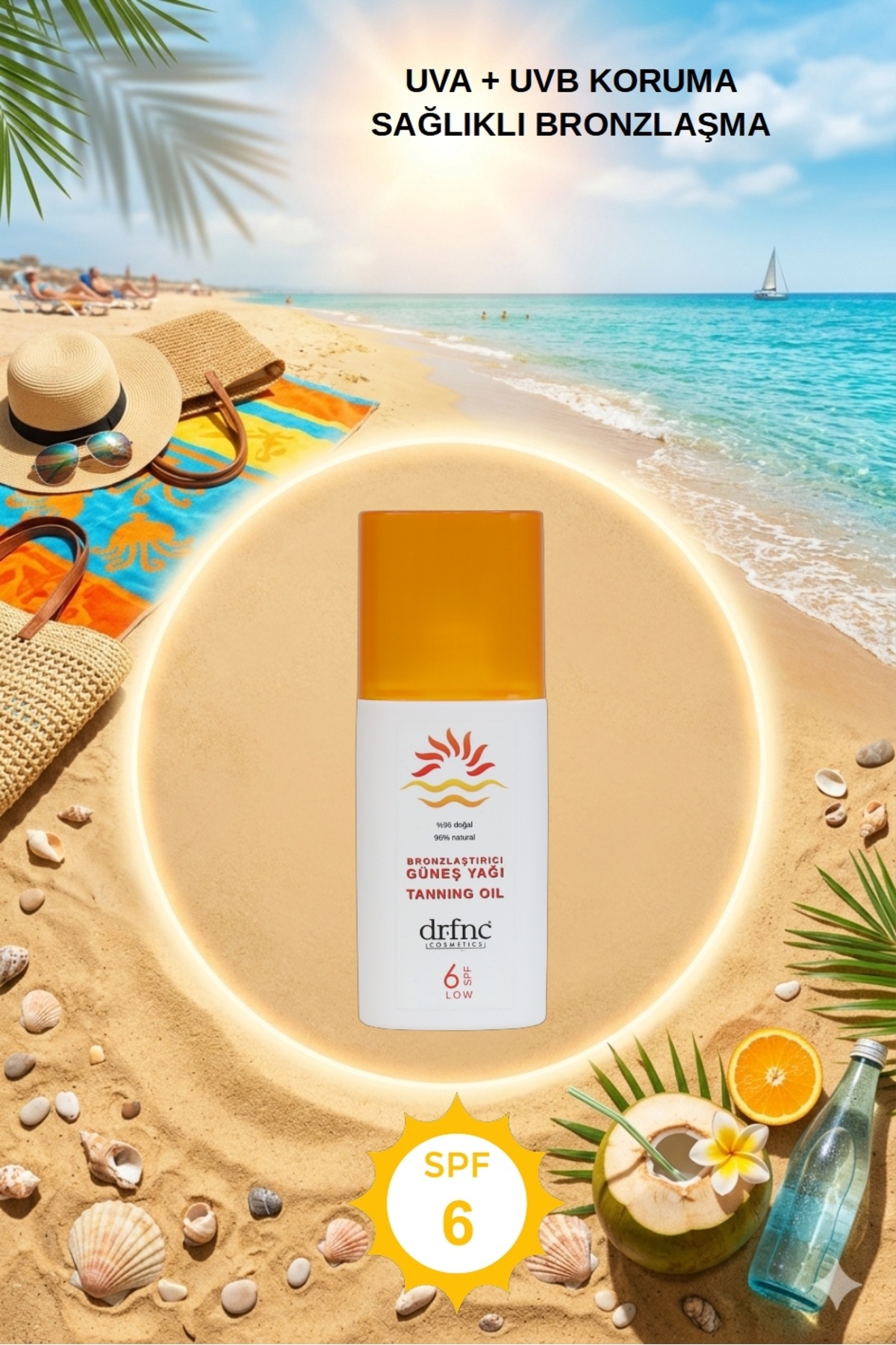Doğal ve Vegan Bronzlaştırıcı Güneş Yağı 6 SPF - 150 ML — 0226 — تصویر 3 از 5