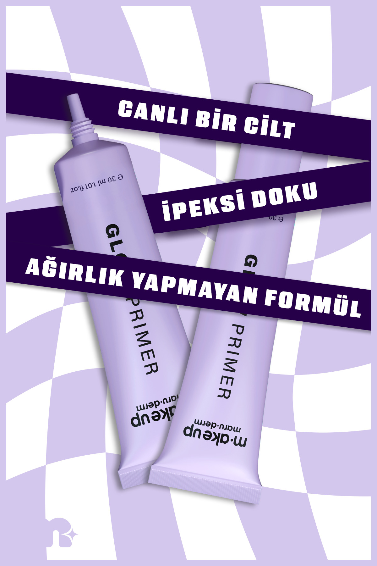 make up maruderm Ekstra Aydınlatıcı ve Nemlendirici Etkili Makyaj Bazı – Glow Primer 30 ML — سفید PrimerGlow — تصویر 2 از 4