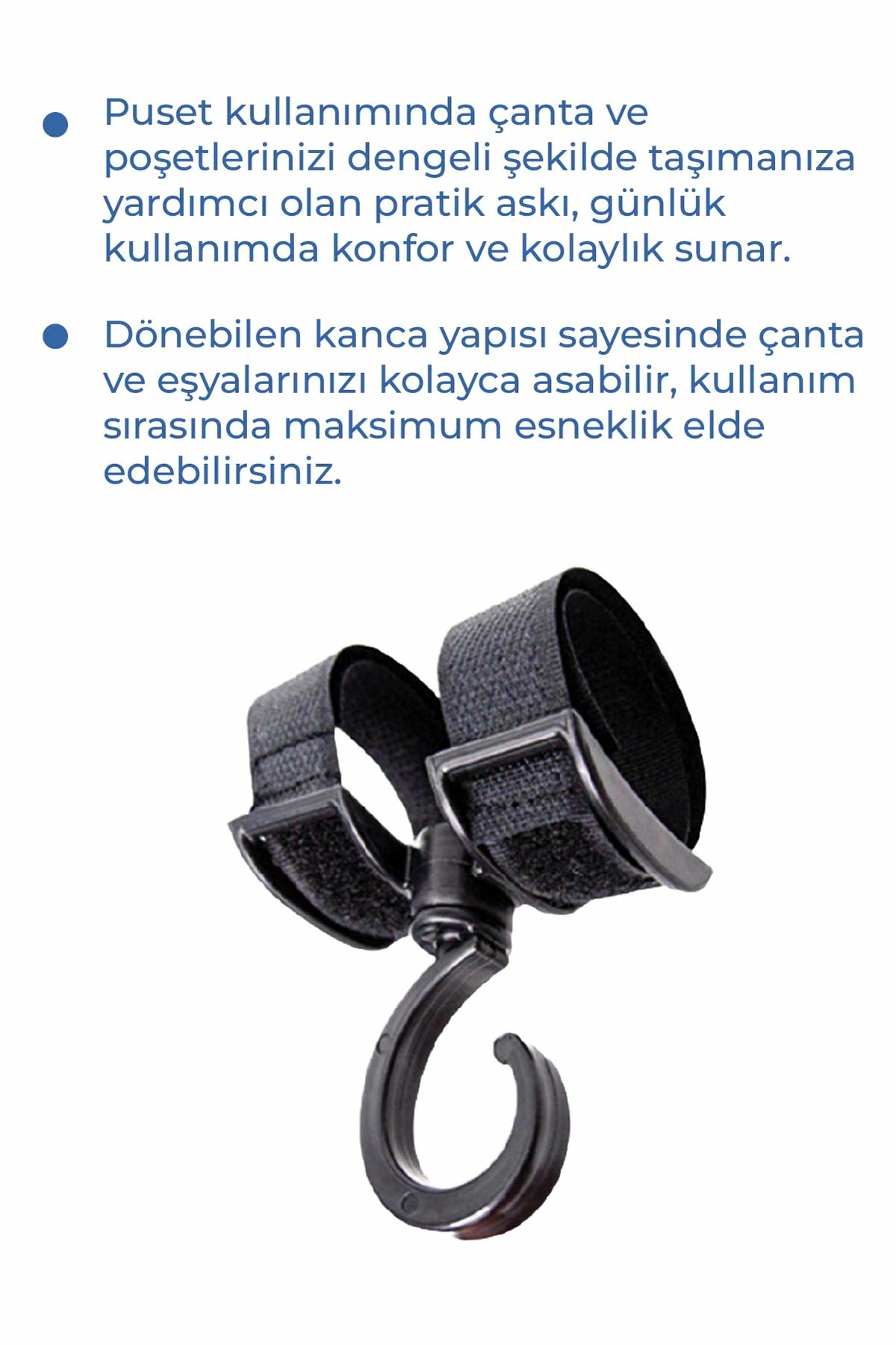 Babyjem Puset Bebek Arabası Kancası Anne Çanta Taşıyıcı fotoğrafı 3 (önizleme)