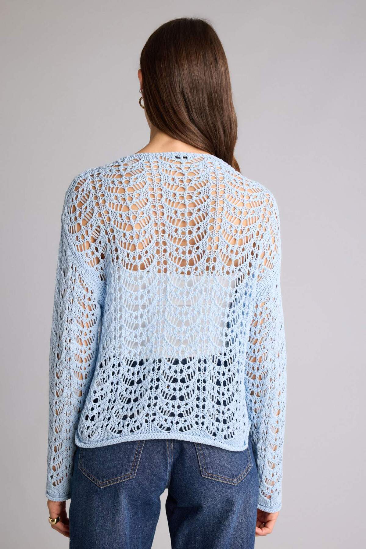 Defacto  Regular Fıt Kayık Yaka Triko Kazak F7079AX26SP - Görsel 5