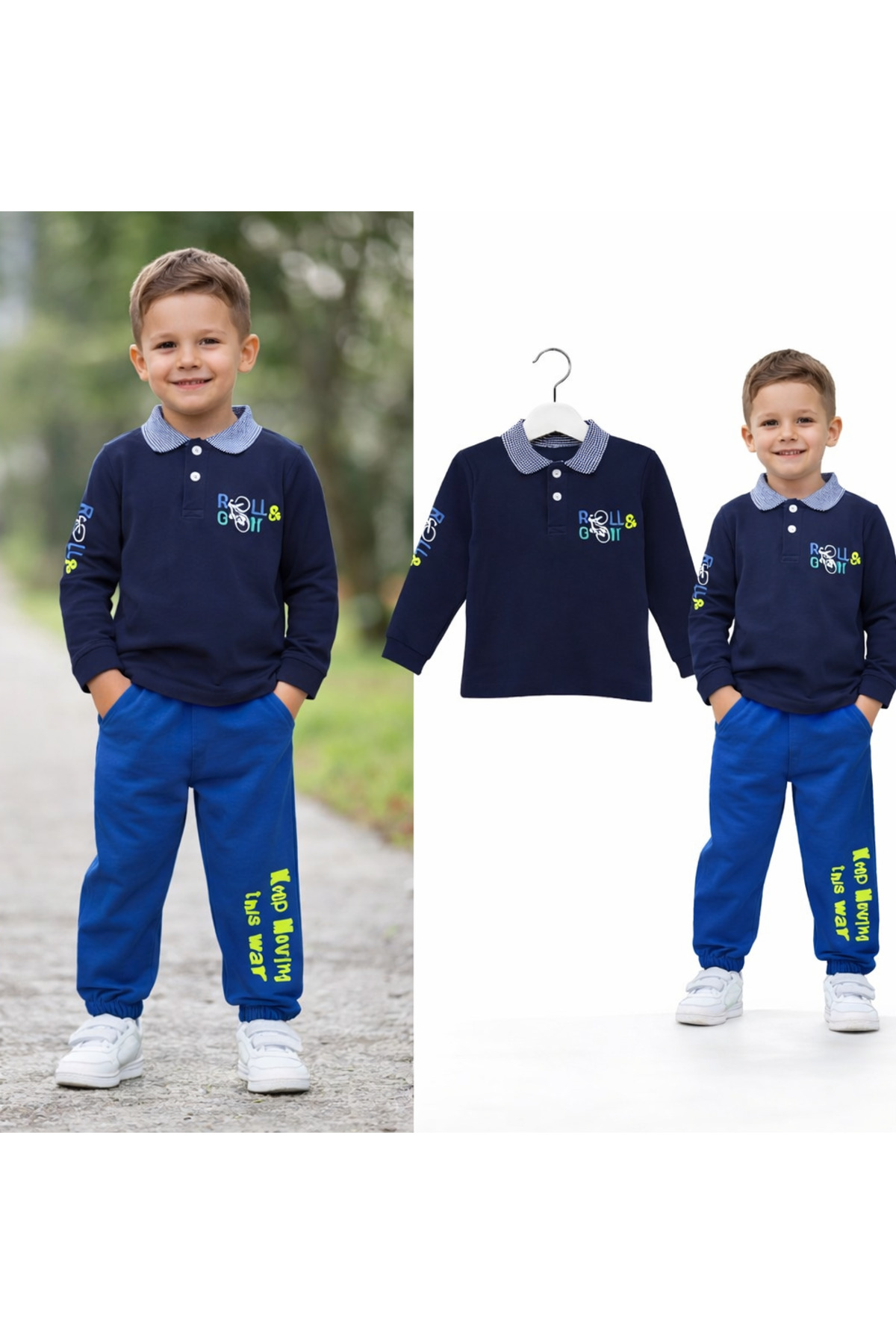 vinezza Renkli Baskılı 1. Kalite Pamuklu Erkek Bebek Takımı fotoğrafı 2 (önizleme)