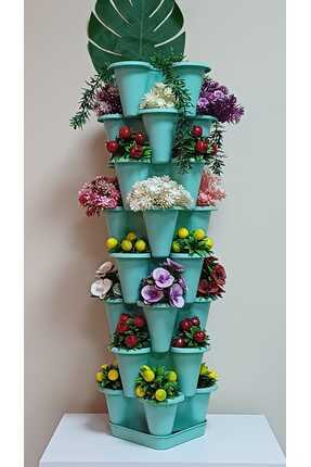 HKHÜRSAN GROUP 8 Katlı Yonca Kule Saksı Seti | Çiçek Bitki Sebze Meyve Salon ...
