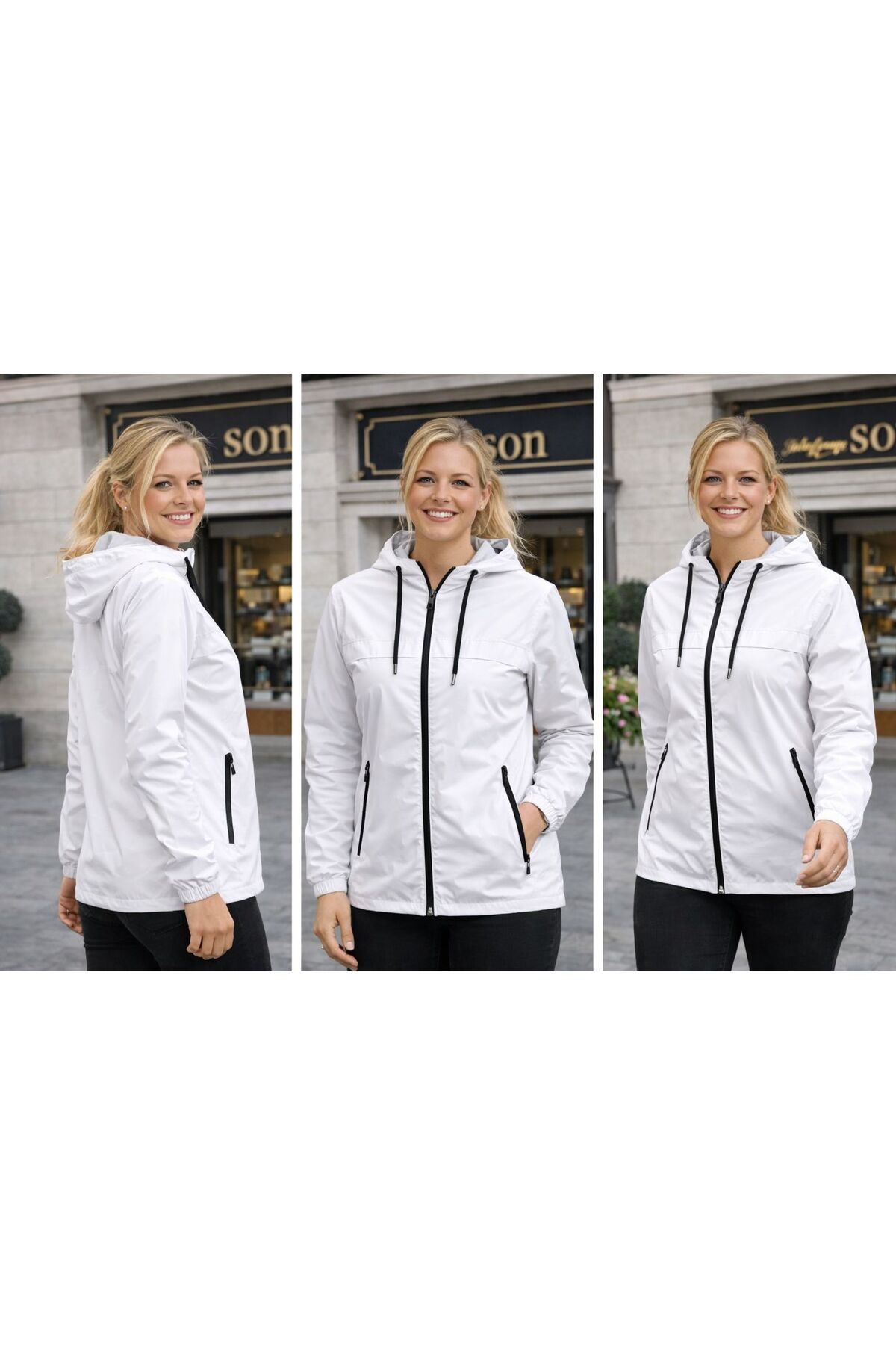 Gül Maison Kadın Su Geçirmez Oversize Yağmurluk Kapüşonlu Şık Tasarım görsel 2