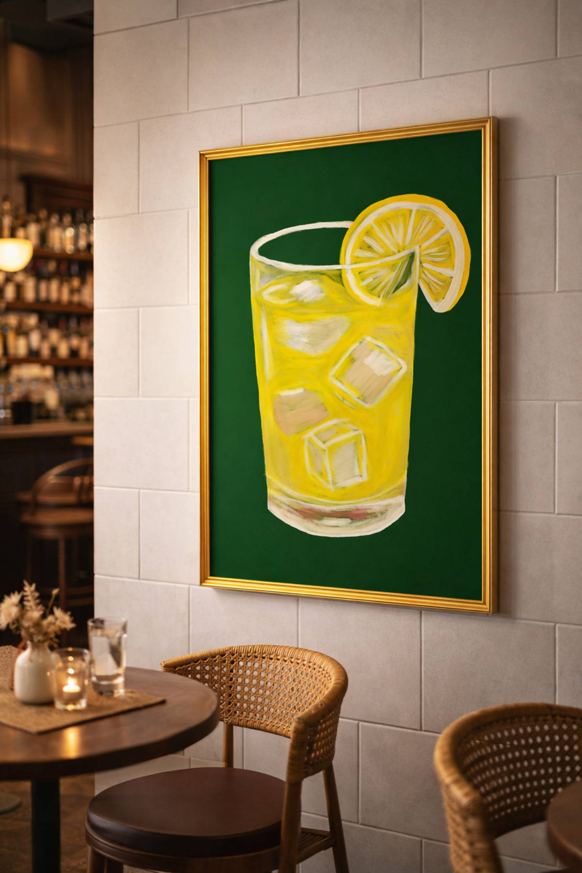 Limonata Tablo Modern Mutfak Poster Yaz Temalı İçecek Duvar Dekoru Çerçevesiz