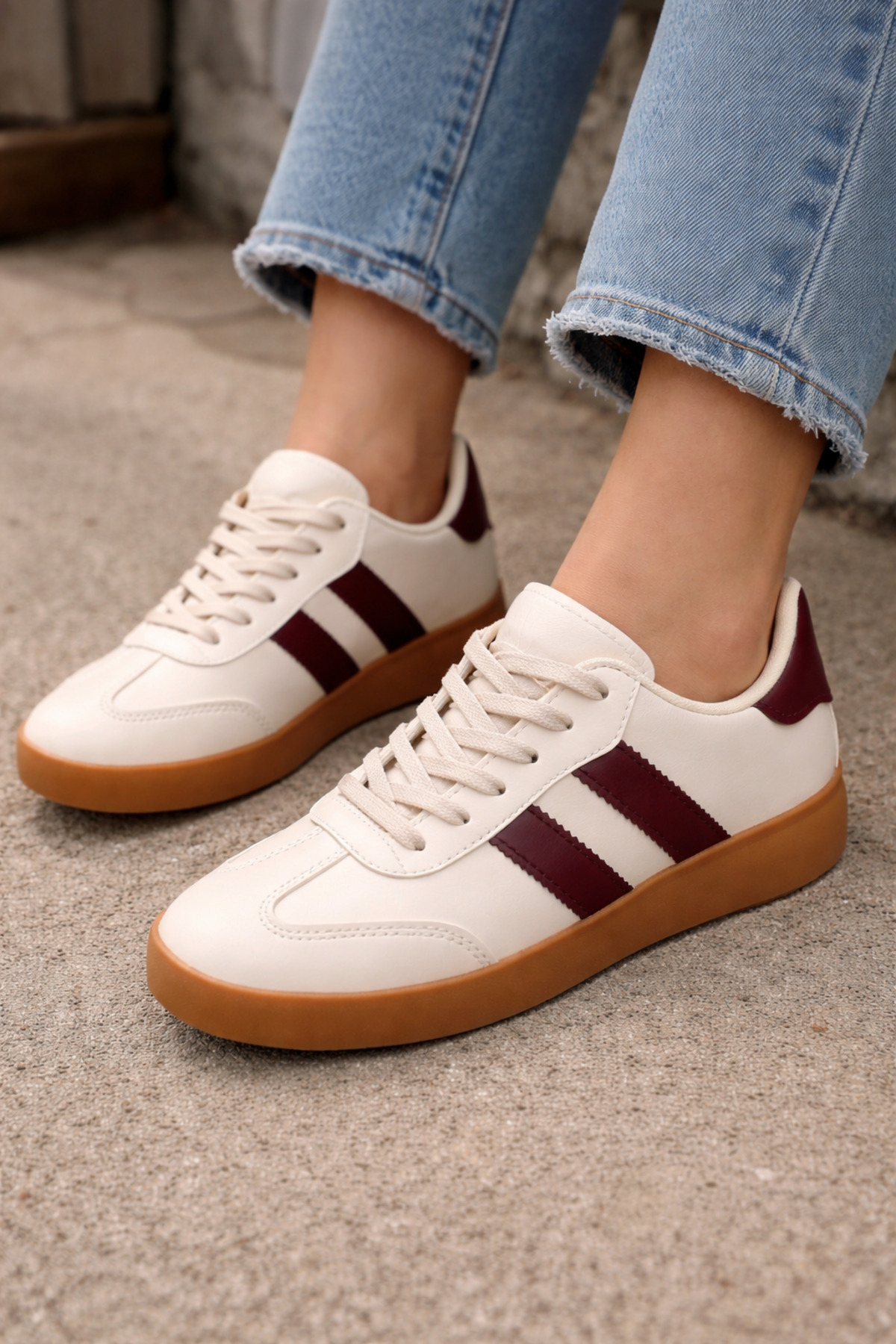 Anatomik Rahat Taban Günlük Sneaker Spor Ayakkabı Bej — بژ TYCA9B53D77AE2A800