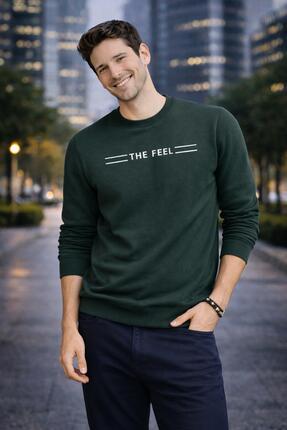 The Feel Rio erkek dar kesim flim fit bisiklet yaka desenli kazak