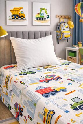 Eponj Home Doğal Pike Tek Kişilik Baskılı ŞantiyeParkı Beyaz