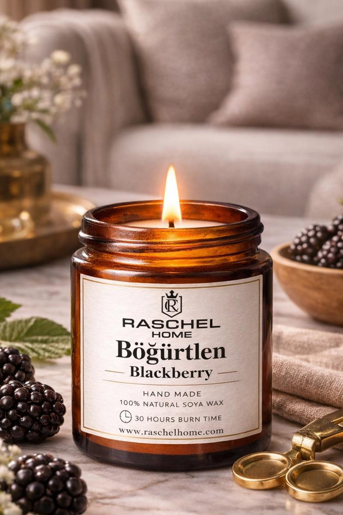 100% Natural Decorative Premium Extra Intense Essence Scented 170 cc Jar Candle 30 Hours Burning