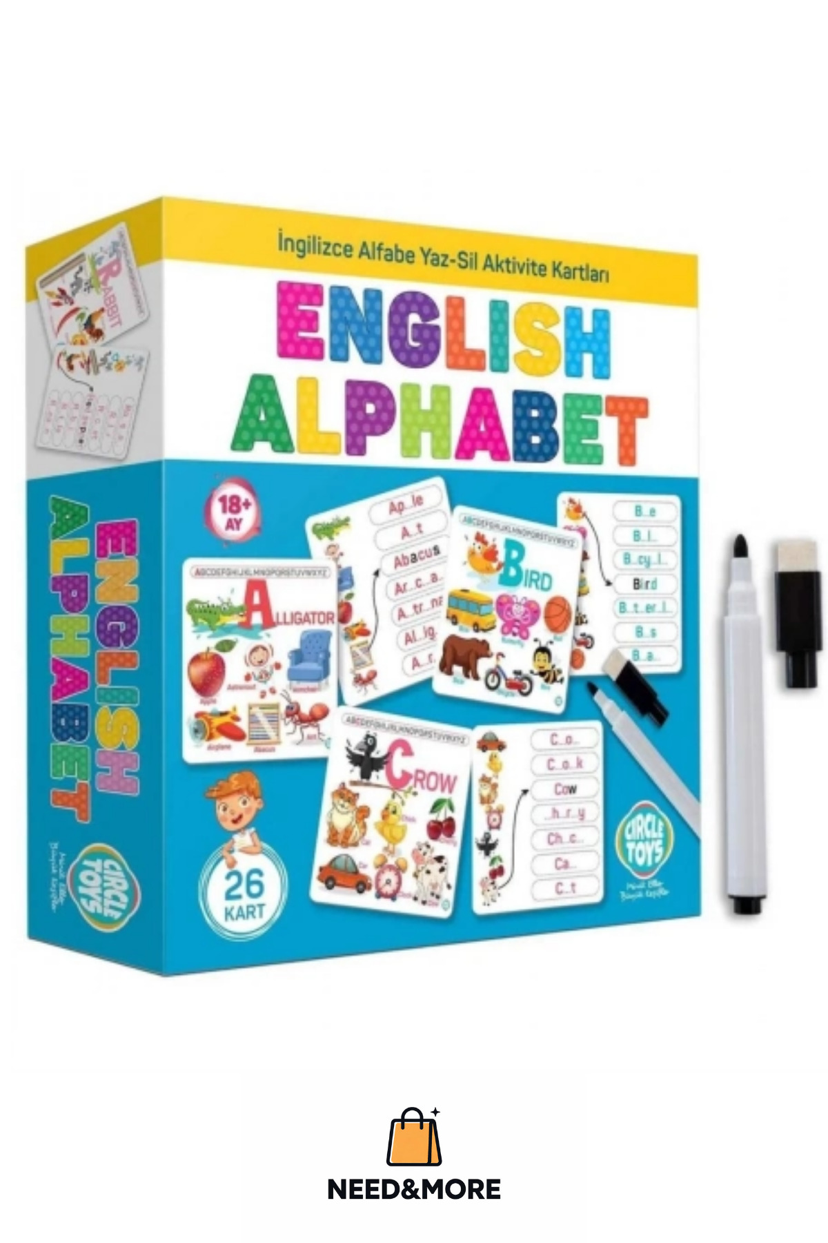 NEED&MORE #Zeka Geliştirici Eğitici El Göz Koordinasyonu Matematik İngilizce Alfabe Oyun Kartları fotoğrafı 2 (önizleme)