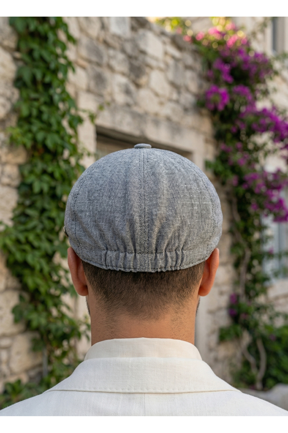 emybox  %100 Keten 8 Parça Erkek Kasket Old Money Klasik Şapka - El Yapımı Yazlık Lastikli Terletmez - Görsel 5