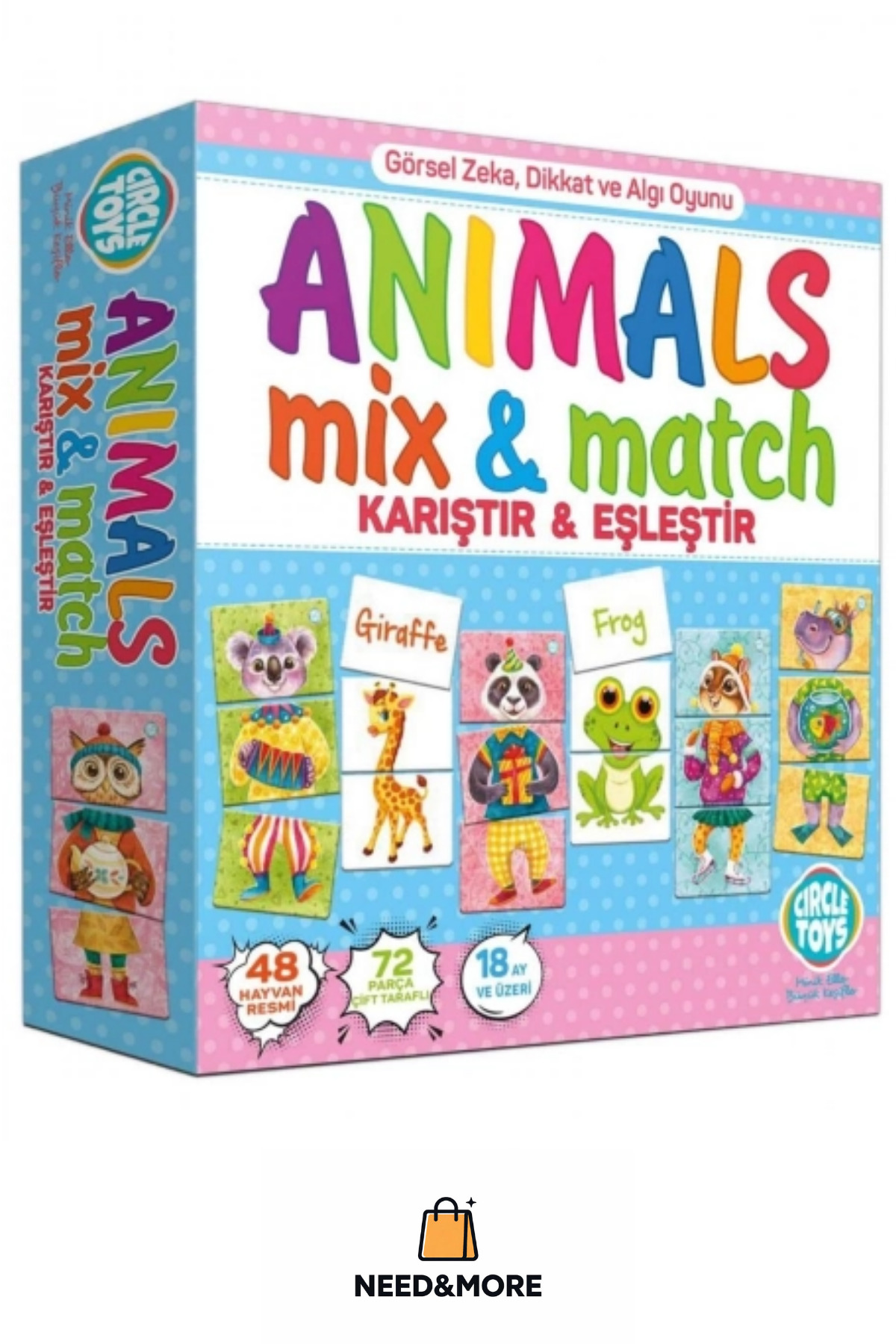 NEED&MORE #Zeka Geliştirici Çocuk El Göz Koordinasyonu Animals Mix & Match Karıştır Eşleştir fotoğrafı 2 (önizleme)