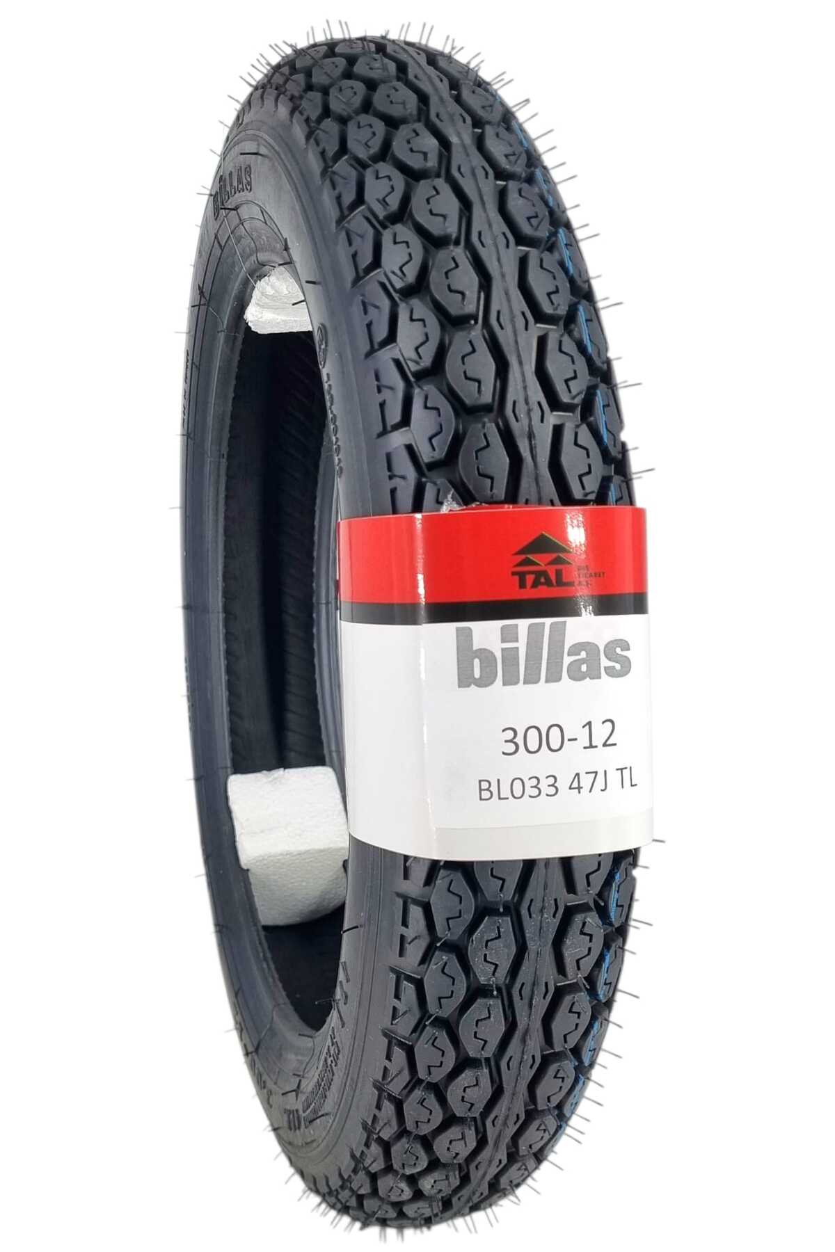 Billas 300-12 TL (TUBELESS - DUBLEKS) BL033 ÜÇTEKERLİ MOTOSİKLET LASTİĞİ